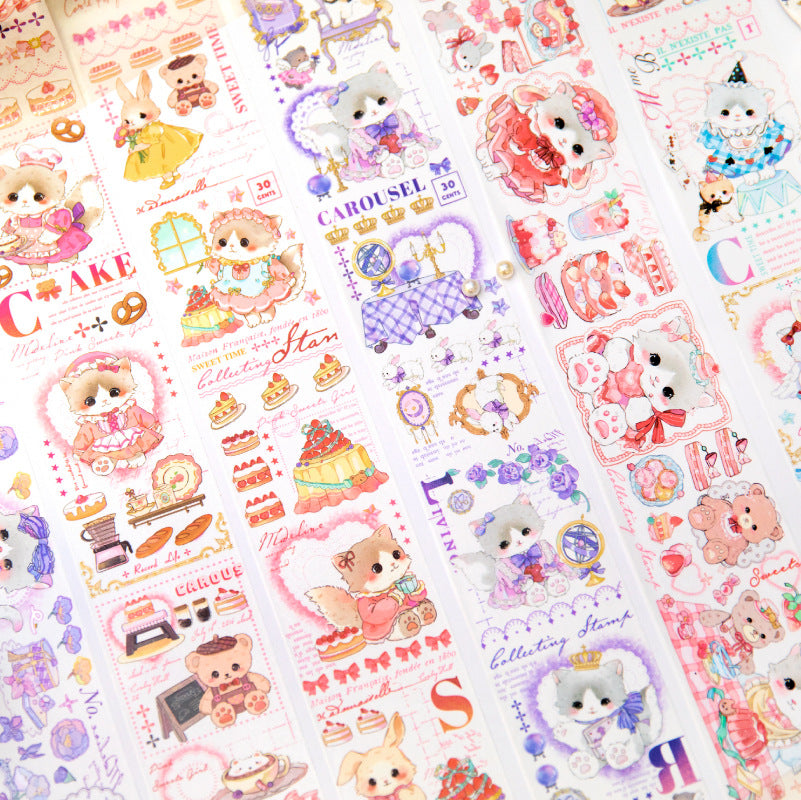1 Roll Cartoon Cat Washi Tape MMWY