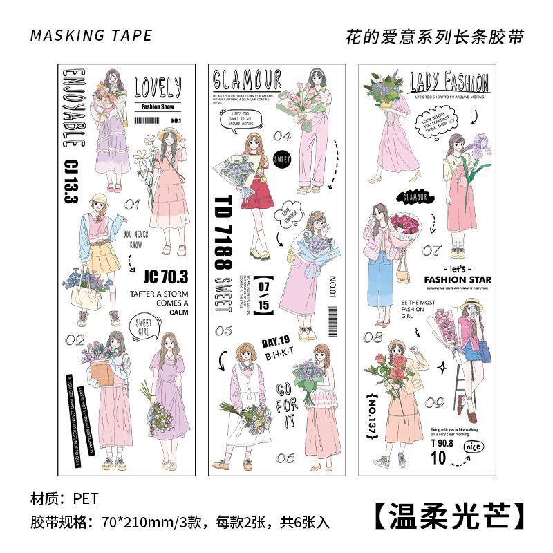 6pcs PET Stickers HDAY
