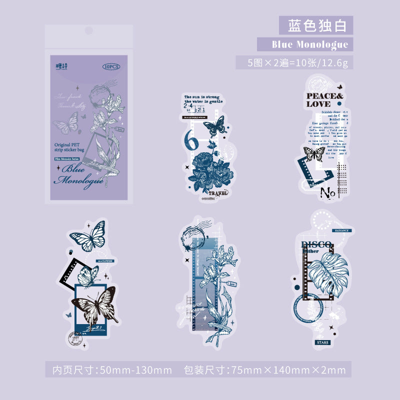 10 Pcs Junk Journal PET Stickers JPHYL