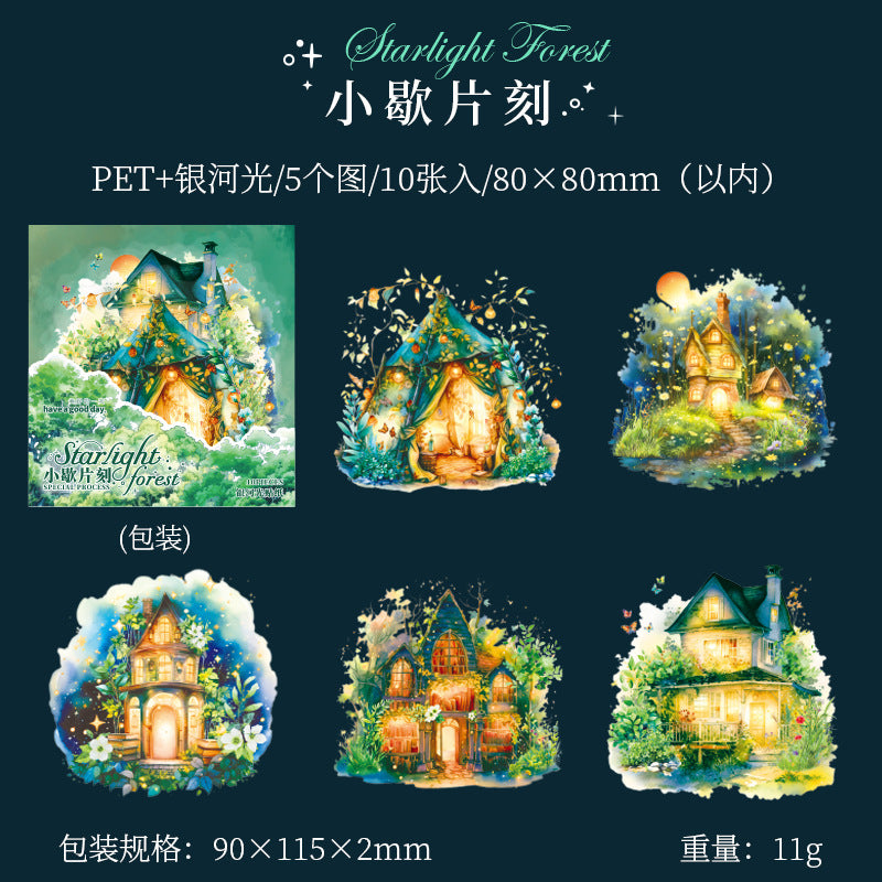 10 Pcs Forest PET Stickers XGSL