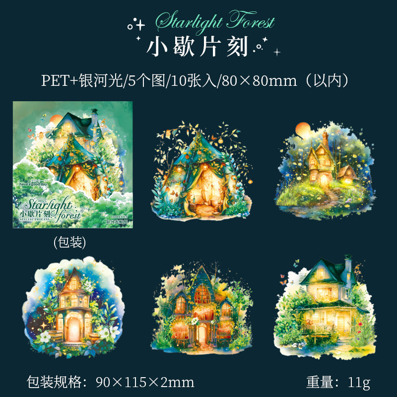 10 Pcs Forest PET Stickers XGSL