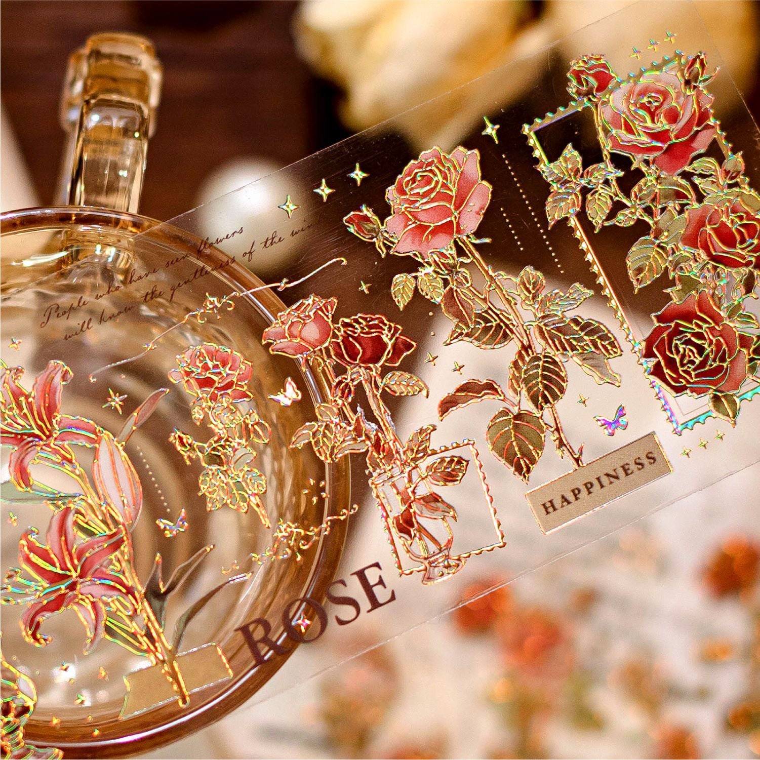 3 Pcs Flowers PET Stickers YDHY