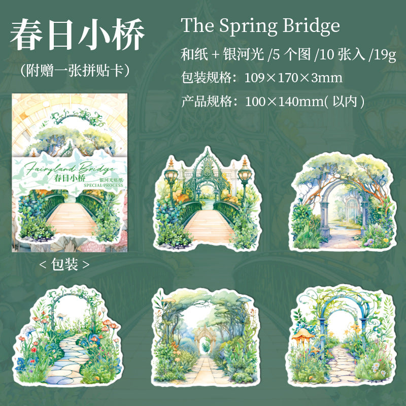 10Pcs Bridge Washi Stickers XJZQ