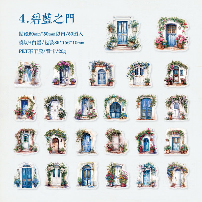50 Pcs Window PET Stickers PHJGNCQ