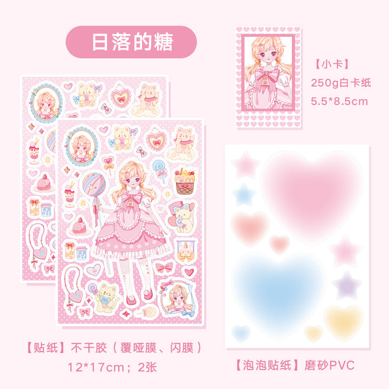 2 pcs Carton Girl Stickers LMLR