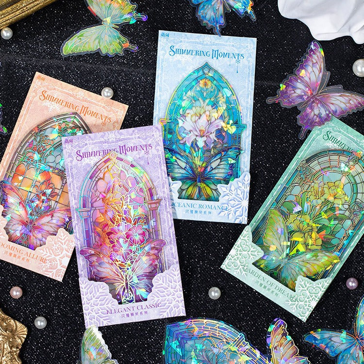 10 Pcs Butterfly and Windows PET Stickers SYSJ