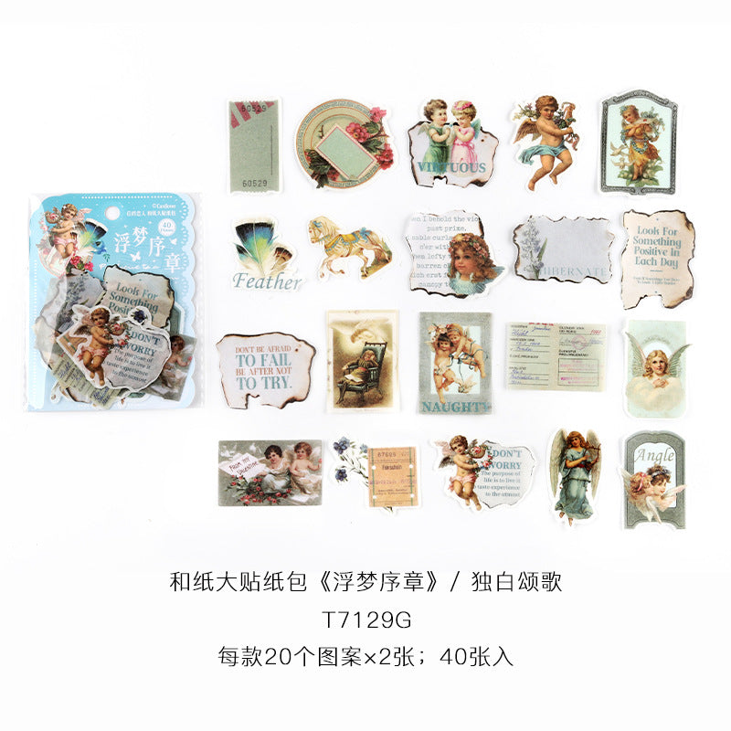 40 Pcs Washi Stickers Pack FMXZ