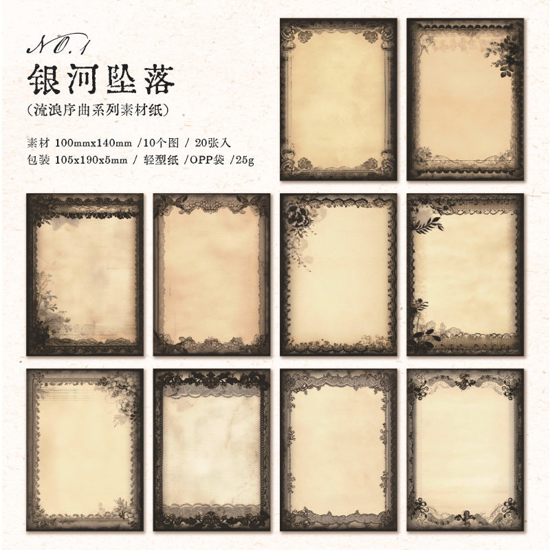 20 sheets Vintage Scrapbook Paper LLXQ