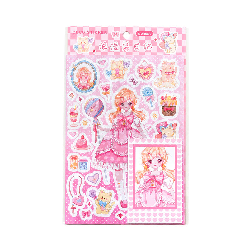 2 pcs Carton Girl Stickers LMLR