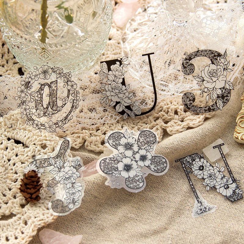 52pcs PET Letter Stickers BZXC