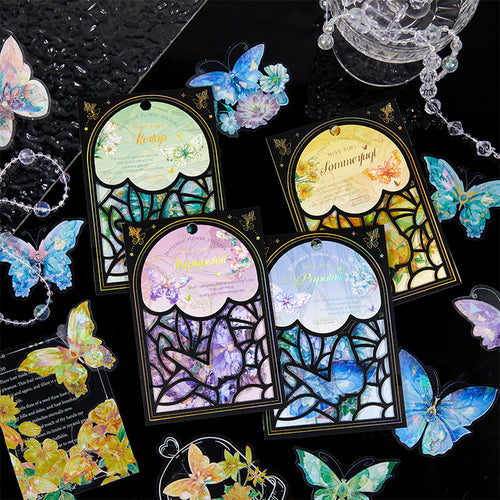 10pcs Flower and Butterfly PET Stickers SSZG
