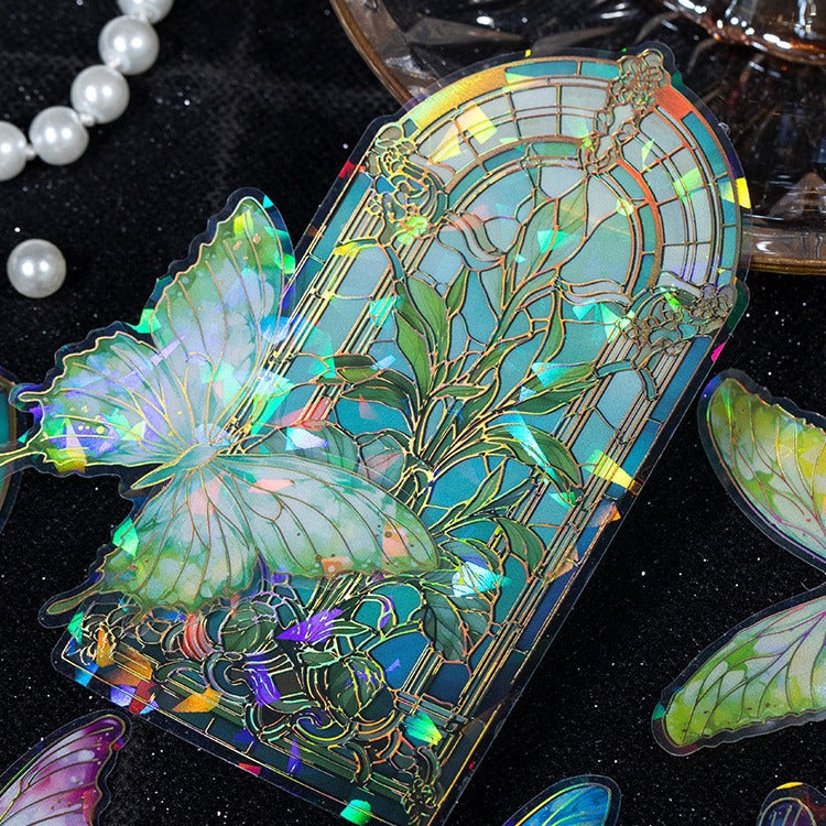 10 Pcs Butterfly and Windows PET Stickers SYSJ