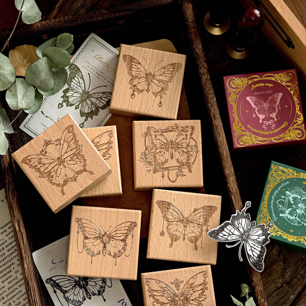 1 Pc Butterfly Wood Stamp WJDP