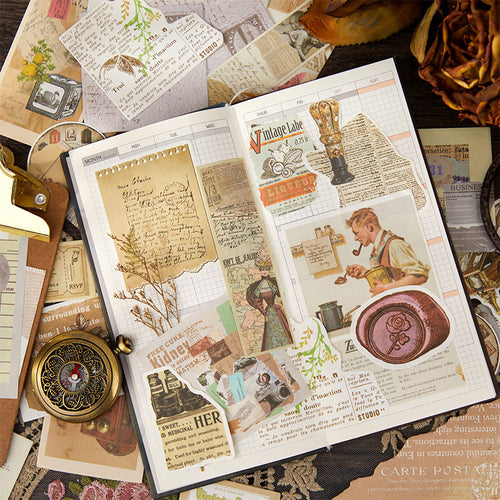 100pcs Vintage Scrapbook Supplies Kit DYMZ