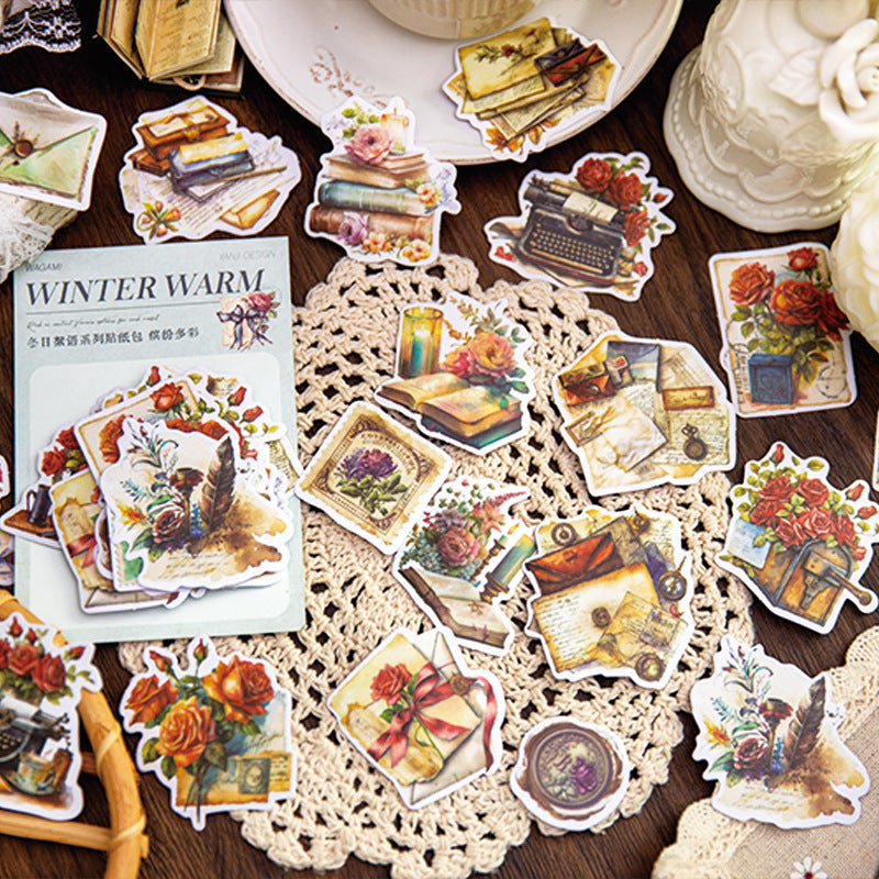 40Pcs Vintage Washi Stickers DRXY