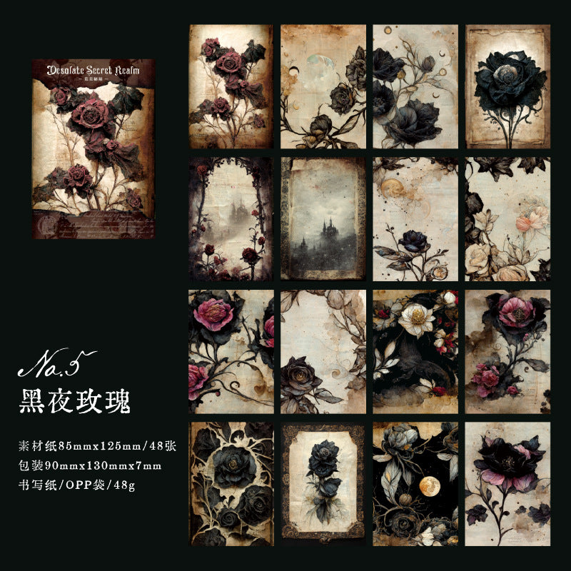 48pcs Vintage Scrapbook Paper HWMJ
