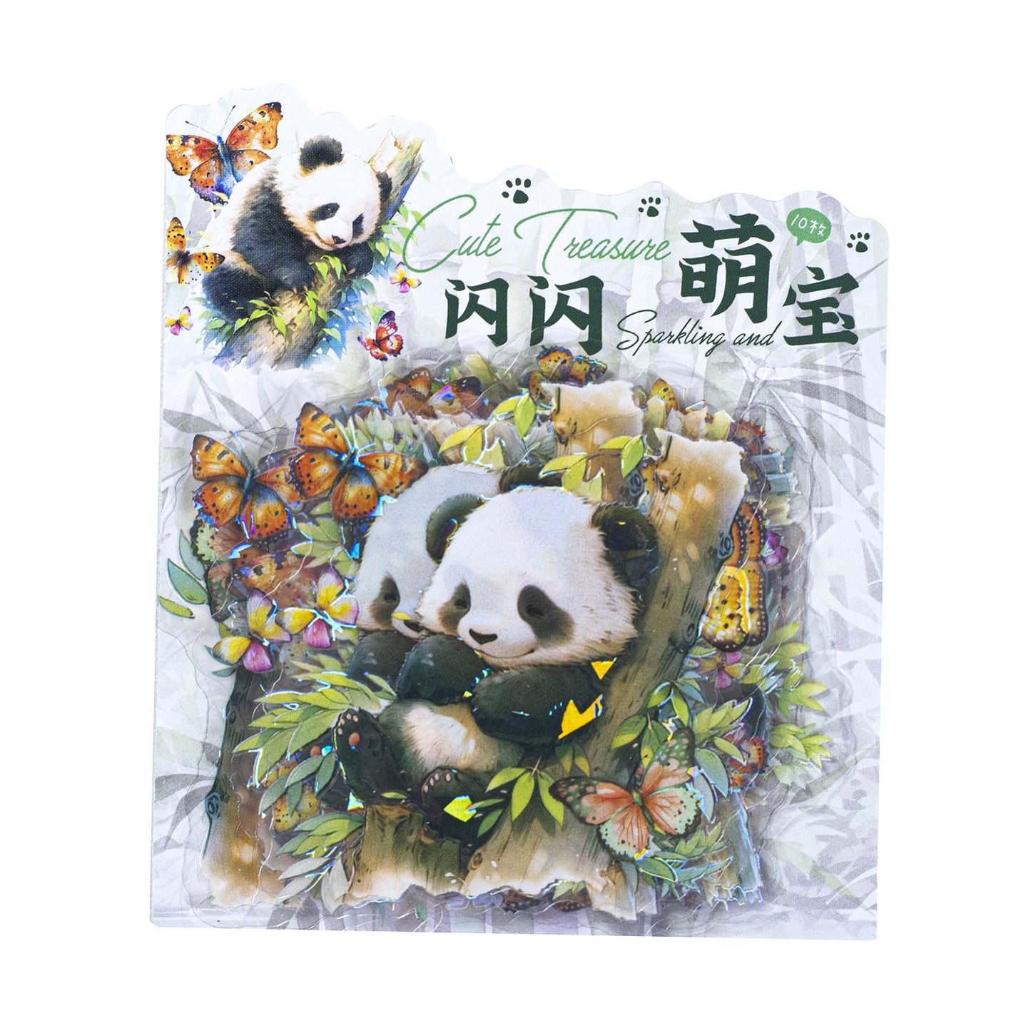 10pcs PET Panda Stickers SSMB