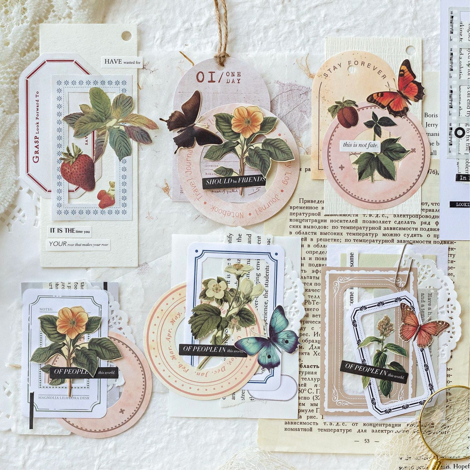 50 Pcs Junk Journal Paper Supplies PTXX