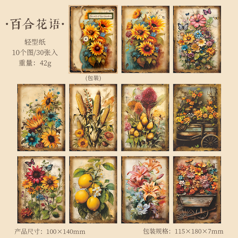 30pcs Garden Scrapbook Paper HYDMM