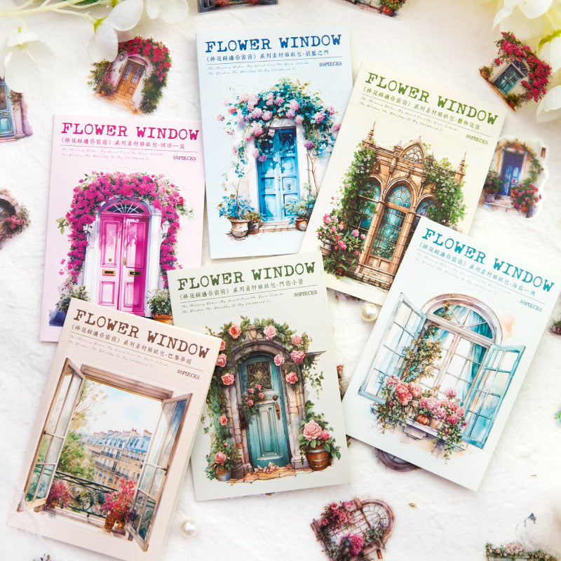 50 Pcs Window PET Stickers PHJGNCQ