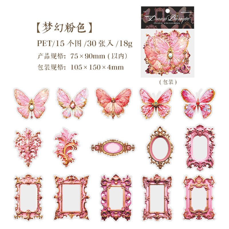 30pcs Vintage Frame Stickers MHBLK