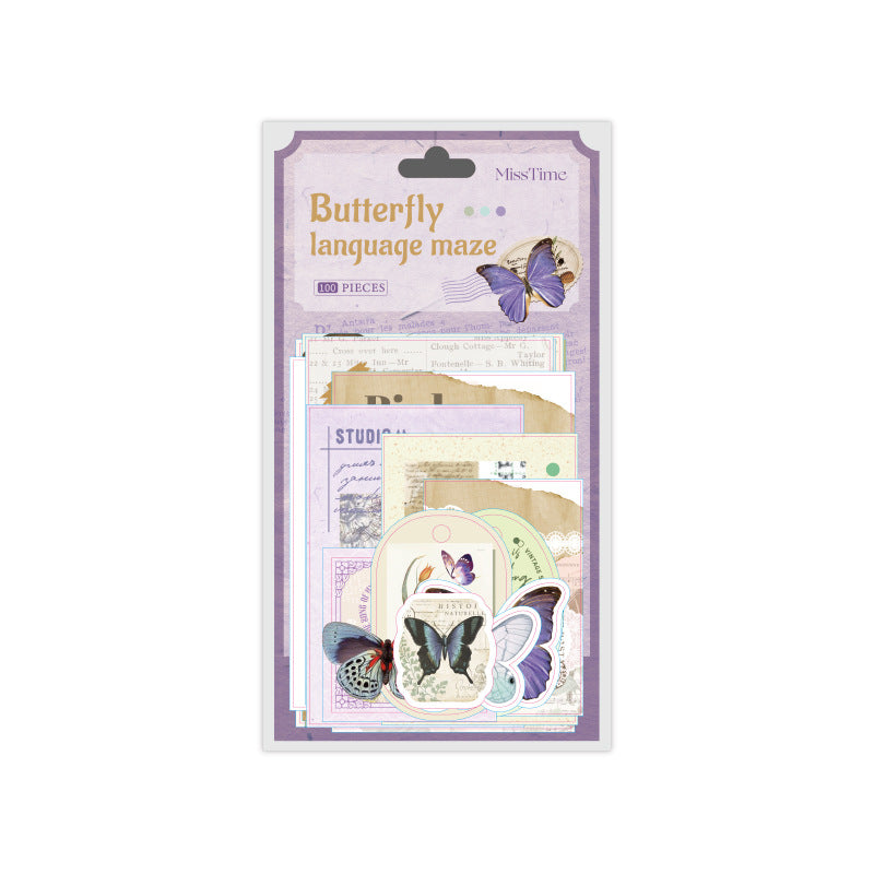 100pcs Vintage Scrapbook Supplies Kit DYMZ