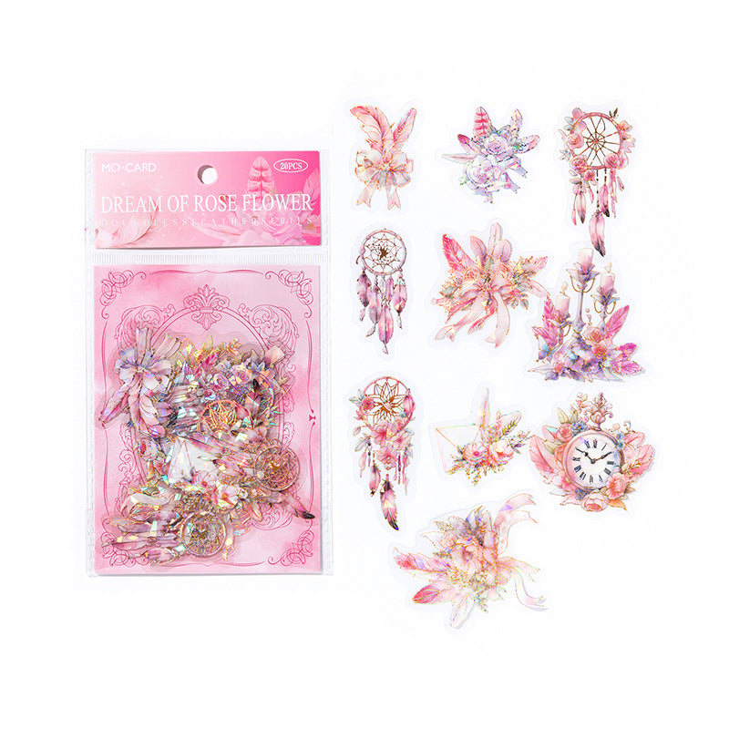 20pcs PET Feather Stickers WJYM