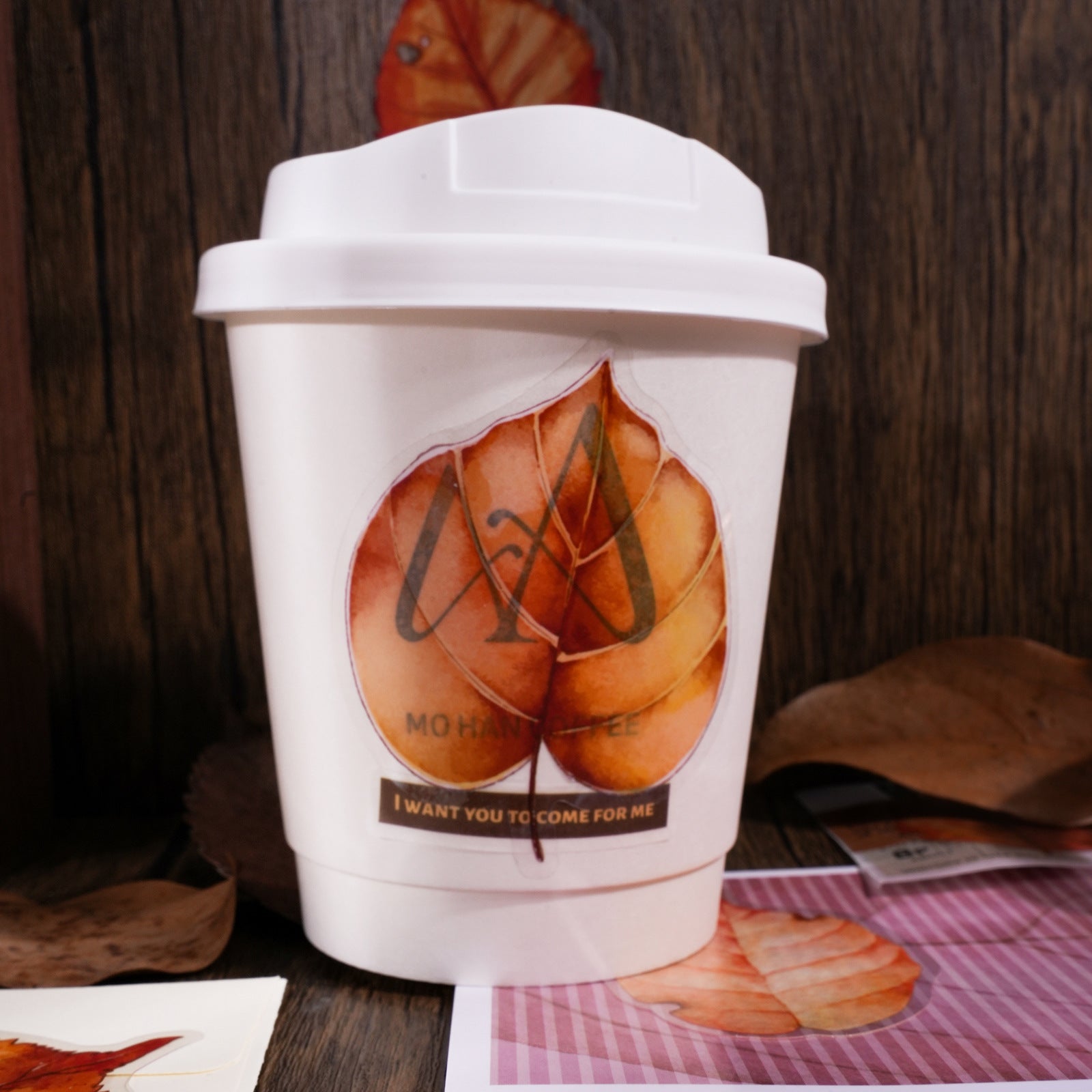 20pcs PET Leaf Stickers YLCS