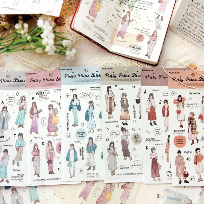 2 Pcs Fashion Girl Stickers CRXQ