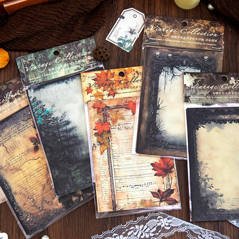 20 sheets Vintage Scrapbook Paper LLXQ