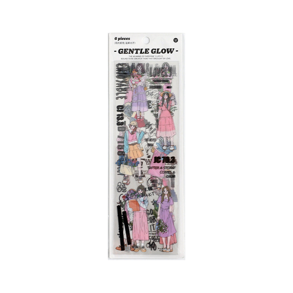 6pcs PET Stickers HDAY