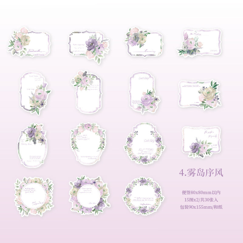 30Pcs Floral Notepad LMHX