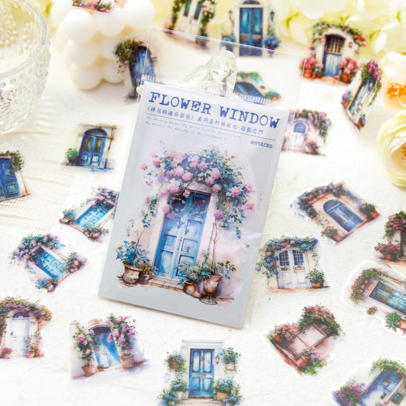 50 Pcs Window PET Stickers PHJGNCQ