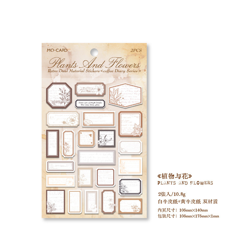 2 Pcs Vintage Junk Journal Stickers KFRJ