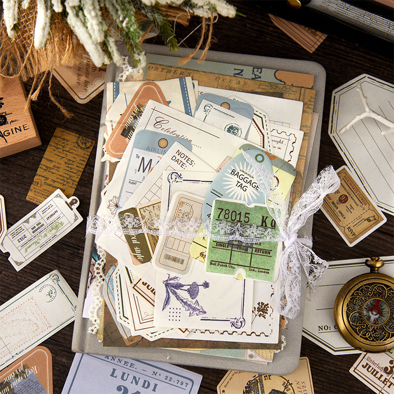 100pcs Vintage Scrapbook Supplies Kit DYMZ