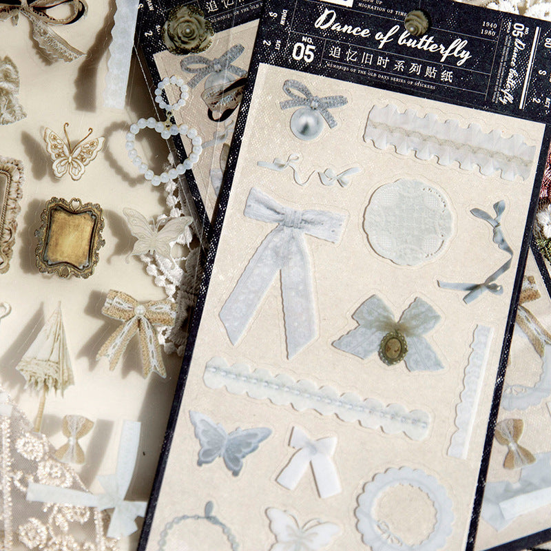 2 Pcs Vintage PET Stickers HJSY