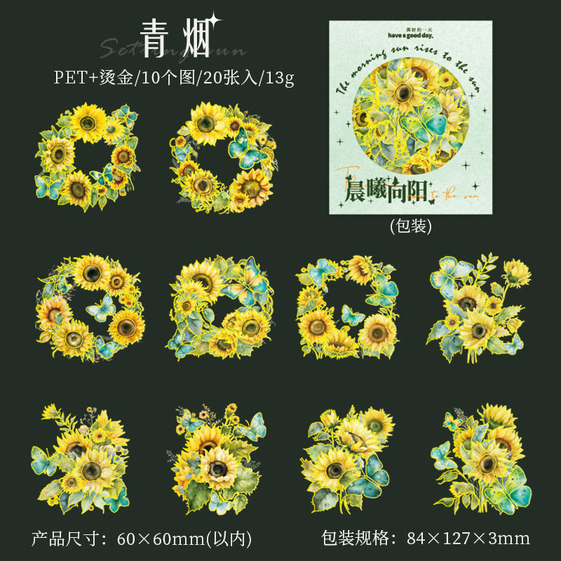 30pcs PET Flowers Stickers CXXY