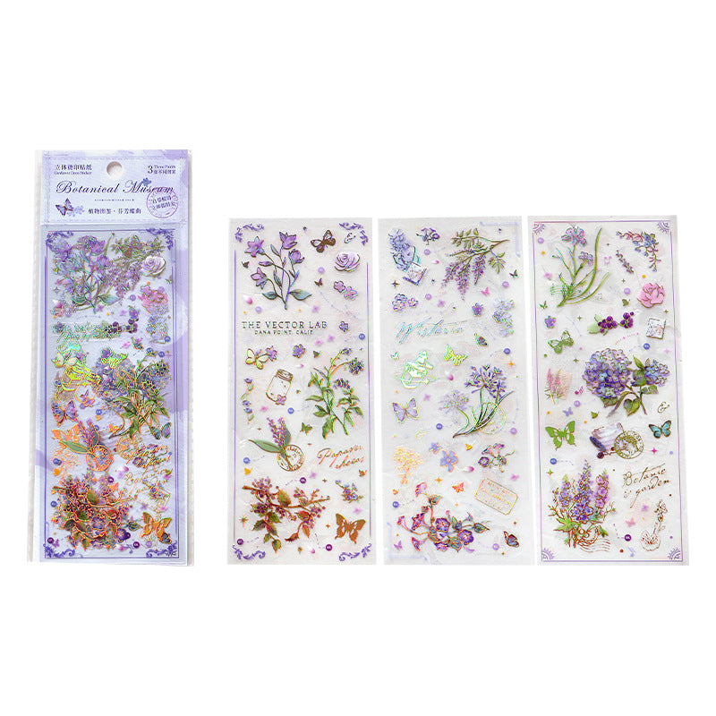 3 shets PET Plant Stickers ZWTJ