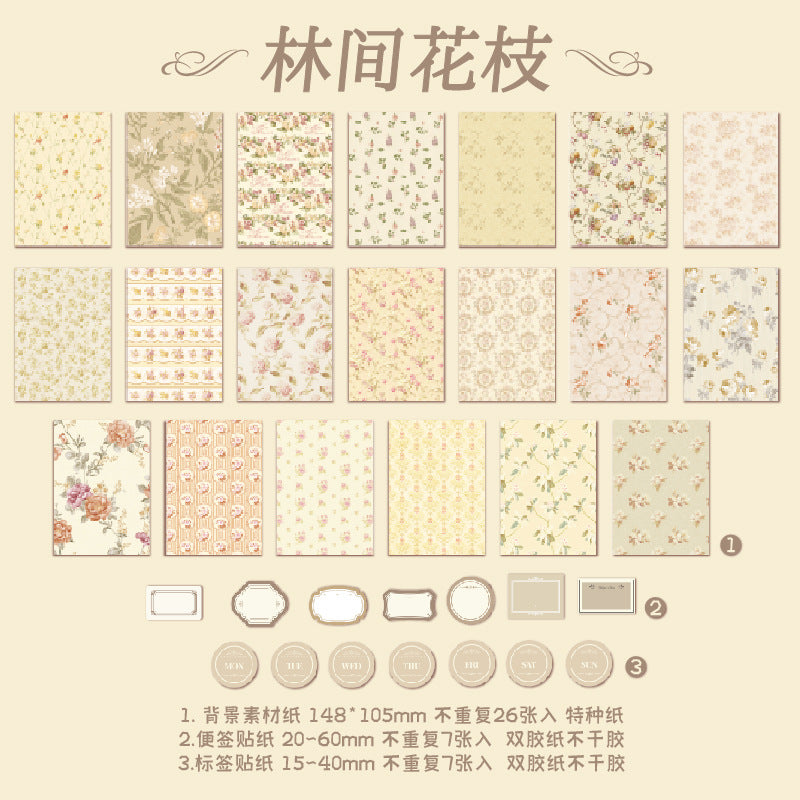 40PCS Floral Paper FHSP