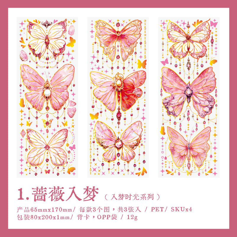 3pcs Butterfly PET Stickers RMSG