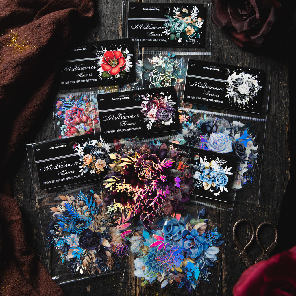 20pcs PET Flower Stickers ZYFH