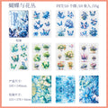 10 Pcs Butterfly and Flowers PET Stickers SYLX