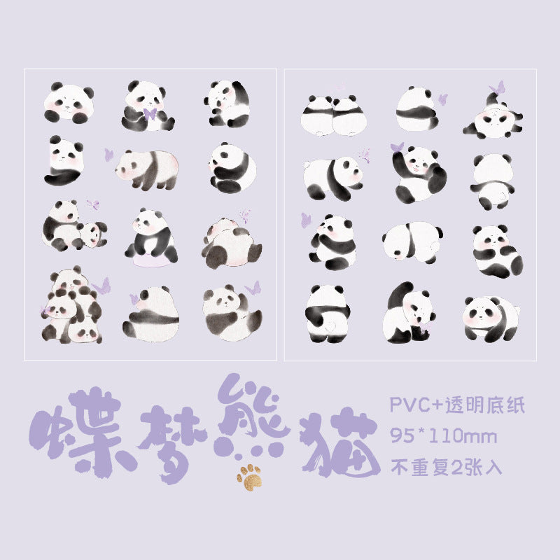 2 PCS PVC Panda Stickers XMLL