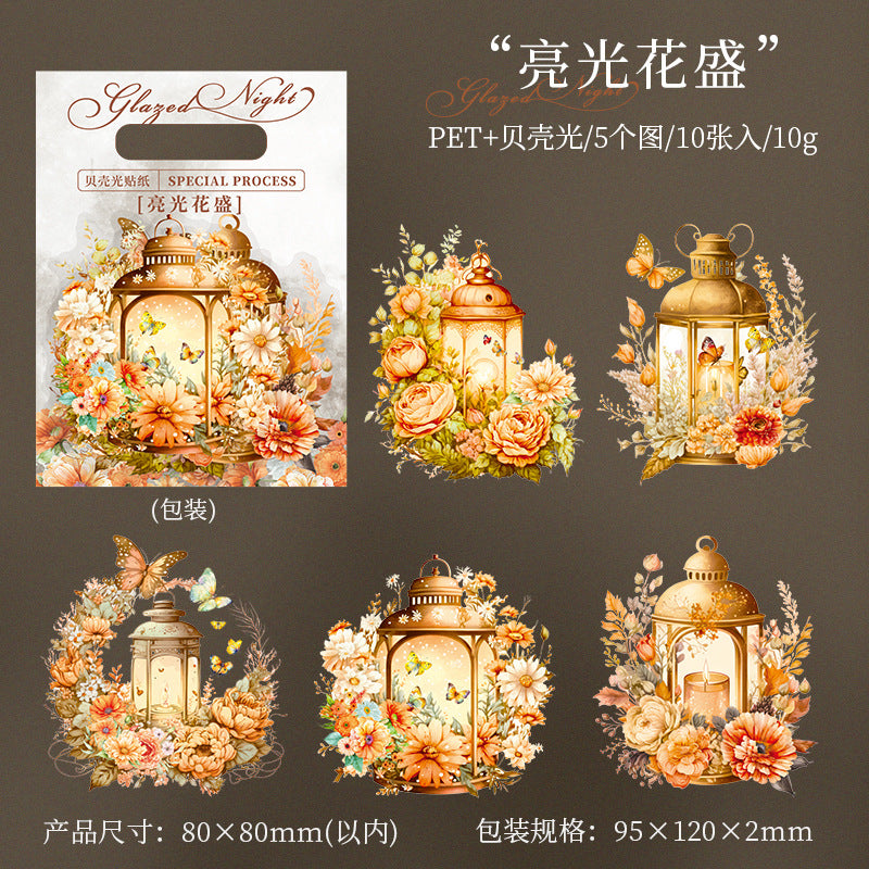 10 Pcs Night Light PET Stickers LLYS