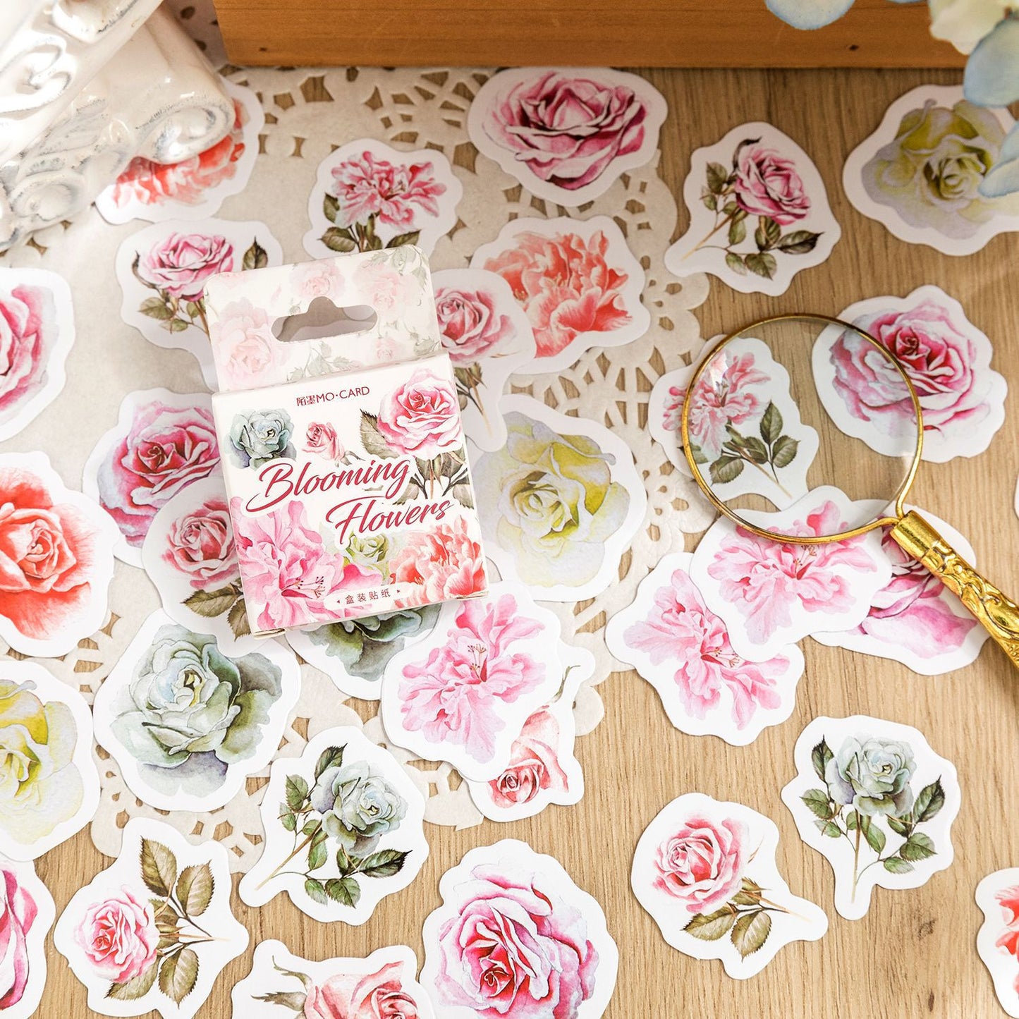 45pcs Boxed Rose Stickers QRLX