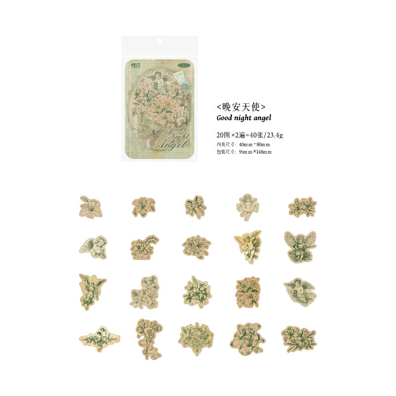40pcs Vintage Journaling Stickers SGLZ