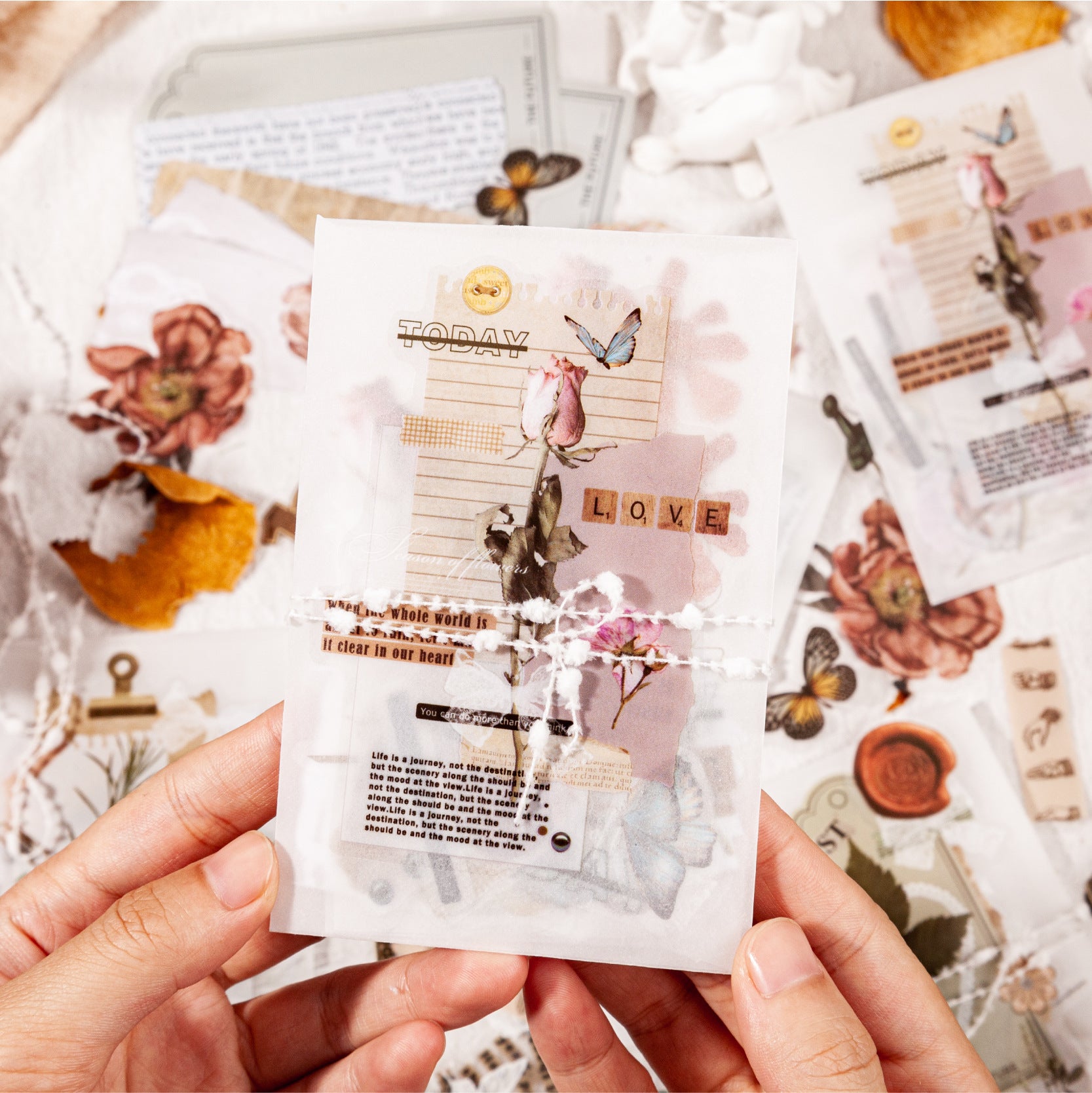 50pcs Junk Journal Supplies Kit YJXL