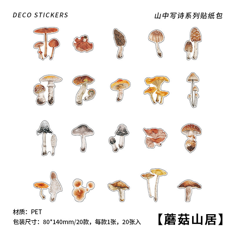 20 Pcs Nature PET Stickers SZXS