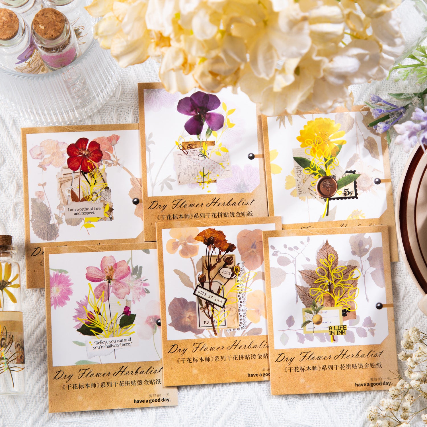 30pcs PET Flower Stickers GHBBS