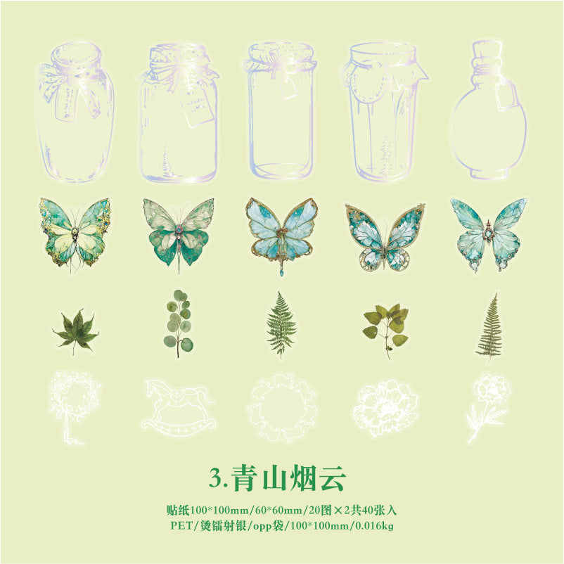 40pcs PET Butterfly Stickers DWHY